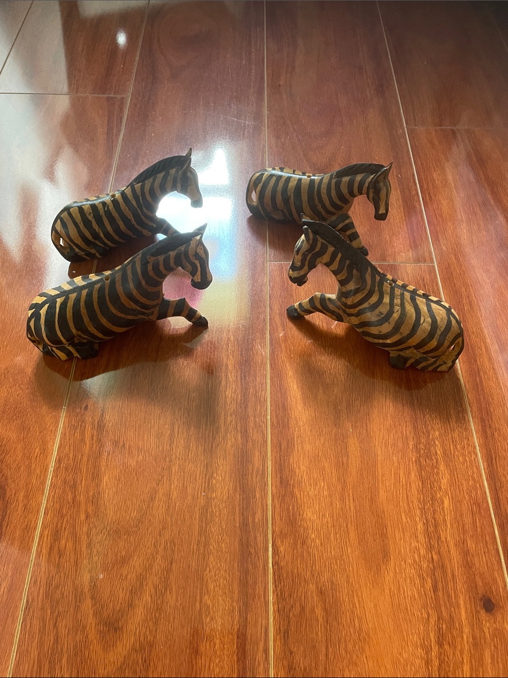 Handcrafted wooden  Zebras